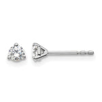 Lab Grown Diamond Gold 3-Prong Solitaire Earrings - 18k White Gold / 1/4 ctw. / VS+ F+
