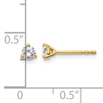 Lab Grown Diamond Gold 3-Prong Solitaire Earrings - 18k Yellow Gold / 1/4 ctw. / VS+ F+