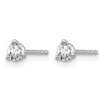Lab Grown Diamond Gold 3-Prong Solitaire Earrings - 14k White Gold / 1/4 ctw. / VS+ F+