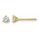 Lab Grown Diamond Gold 3-Prong Solitaire Earrings - 14k Yellow Gold / 1/4 ctw. / VS+ F+