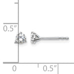 Lab Grown Diamond Gold 3-Prong Solitaire Earrings - 18k White Gold / 1/3 ctw. / VS+ F+