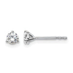 Lab Grown Diamond Gold 3-Prong Solitaire Earrings - 18k White Gold / 1/3 ctw. / VS+ F+