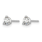 Lab Grown Diamond Gold 3-Prong Solitaire Earrings - 14k White Gold / 1/3 ctw. / VS+ F+