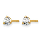 Lab Grown Diamond Gold 3-Prong Solitaire Earrings - 14k Yellow Gold / 1/3 ctw. / VS/SI+ G+ Certified