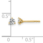 Lab Grown Diamond Gold 3-Prong Solitaire Earrings - 14k Yellow Gold / 1/3 ctw. / VS+ F+