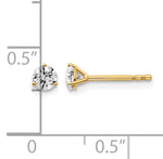 Lab Grown Diamond Gold 3-Prong Solitaire Earrings - 14k Yellow Gold / 1/3 ctw. / VS/SI+ G+