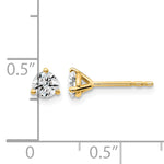 Lab Grown Diamond Gold 3-Prong Solitaire Earrings - 18k Yellow Gold / 1/2 ctw. / VS+ F+