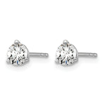 Lab Grown Diamond Gold 3-Prong Solitaire Earrings - 14k White Gold / 1/2 ctw. / VS+ F+