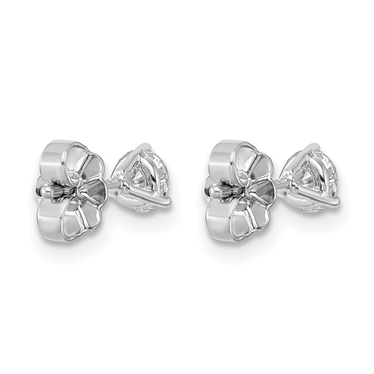 Lab Grown Diamond Gold 3-Prong Solitaire Earrings - 14k White Gold / 1/2 ctw. / VS+ F+