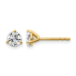 Lab Grown Diamond Gold 3-Prong Solitaire Earrings - 18k Yellow Gold / 2/3 ctw. / VS+ F+