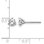 Lab Grown Diamond Gold 3-Prong Solitaire Earrings - 14k White Gold / 2/3 ctw. / VS+ F+