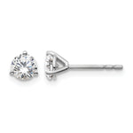 Lab Grown Diamond Gold 3-Prong Solitaire Earrings - 14k White Gold / 2/3 ctw. / VS+ F+