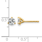 Lab Grown Diamond Gold 3-Prong Solitaire Earrings - 14k Yellow Gold / 2/3 ctw. / VS+ F+ Certified