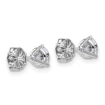 Round Lab Grown Diamond 3-Prong Studs - 14k White Gold / 4/5 ctw. / VS+ F+