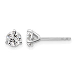 Round Lab Grown Diamond 3-Prong Studs - 14k White Gold / 4/5 ctw. / VS+ F+