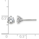 Lab Grown Diamond Gold 3-Prong Solitaire Earrings - 18k White Gold / 1 ctw. / VS+ F+