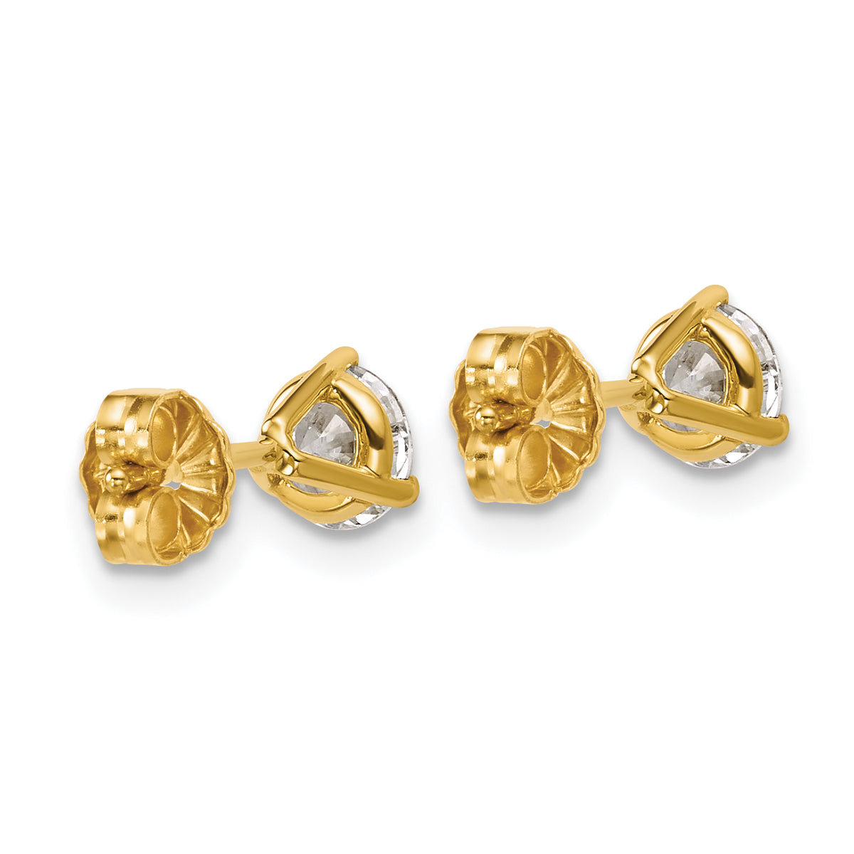 Lab Grown Diamond Gold 3-Prong Solitaire Earrings - 18k Yellow Gold / 1 ctw. / VS+ F+