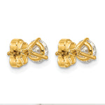 Lab Grown Diamond Gold 3-Prong Solitaire Earrings - 14k Yellow Gold / 1 ctw. / VS+ F+