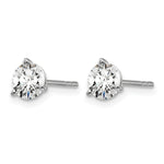 Round Lab Grown Diamond 3-Prong Studs - 14k White Gold / 1-1/5 ctw. / VS+ F+