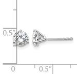 Round Lab Grown Diamond 3-Prong Studs - 14k White Gold / 1-1/5 ctw. / VS+ F+