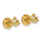 Round Lab Grown Diamond 3-Prong Studs - 14k Yellow Gold / 1-1/5 ctw. / VS+ F+