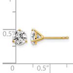 Round Lab Grown Diamond 3-Prong Studs - 14k Yellow Gold / 1-1/5 ctw. / VS+ F+