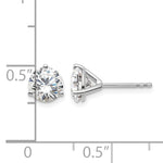 Lab Grown Diamond Gold 3-Prong Solitaire Earrings - 18k White Gold / 1-5/8 ctw. / VS+ F+