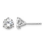 Lab Grown Diamond Gold 3-Prong Solitaire Earrings - 18k White Gold / 1-1/2 ctw. / VS+ F+