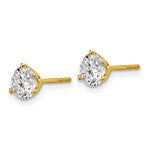 Lab Grown Diamond Gold 3-Prong Solitaire Earrings - 18k Yellow Gold / 1-1/2 ctw. / VS+ F+