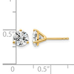 Lab Grown Diamond Gold 3-Prong Solitaire Earrings - 18k Yellow Gold / 1-5/8 ctw. / VS+ F+