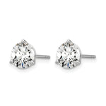 Lab Grown Diamond Gold 3-Prong Solitaire Earrings - 14k White Gold / 1-5/8 ctw. / VS+ F+