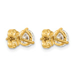 Lab Grown Diamond Gold 3-Prong Solitaire Earrings - 14k Yellow Gold / 1-5/8 ctw. / VS+ F+