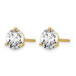 Lab Grown Diamond Gold 3-Prong Solitaire Earrings - 14k Yellow Gold / 2 ctw. / VS+ F+