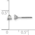 Lab Grown Diamond Gold 3-Prong Solitaire Earrings with Screw Backs - 14k White Gold / 1/5 ctw. / VS+ F+