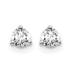 Lab Grown Diamond Gold 3-Prong Solitaire Earrings with Screw Backs - 14k White Gold / 1/4 ctw. / VS+ F+