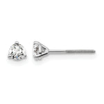 Lab Grown Diamond Gold 3-Prong Solitaire Earrings with Screw Backs - 14k White Gold / 1/4 ctw. / VS+ F+