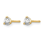 Lab Grown Diamond Gold 3-Prong Solitaire Earrings with Screw Backs - 14k Yellow Gold / 1/4 ctw. / VS+ F+