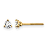 Lab Grown Diamond Gold 3-Prong Solitaire Earrings with Screw Backs - 14k Yellow Gold / 1/4 ctw. / VS+ F+