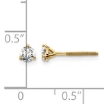 Lab Grown Diamond Gold 3-Prong Solitaire Earrings with Screw Backs - 18k Yellow Gold / 1/3 ctw. / VS+ F+