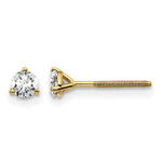 Lab Grown Diamond Gold 3-Prong Solitaire Earrings with Screw Backs - 18k Yellow Gold / 1/3 ctw. / VS+ F+