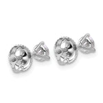 Lab Grown Diamond Gold 3-Prong Solitaire Earrings with Screw Backs - 18k White Gold / 1/2 ctw. / VS+ F+