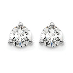 Lab Grown Diamond Gold 3-Prong Solitaire Earrings with Screw Backs - 14k White Gold / 1/2 ctw. / VS+ F+