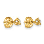 Lab Grown Diamond Gold 3-Prong Solitaire Earrings with Screw Backs - 14k Yellow Gold / 1/2 ctw. / VS+ F+