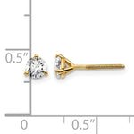 Lab Grown Diamond Gold 3-Prong Solitaire Earrings with Screw Backs - 14k Yellow Gold / 1/2 ctw. / VS+ F+