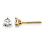 Lab Grown Diamond Gold 3-Prong Solitaire Earrings with Screw Backs - 14k Yellow Gold / 1/2 ctw. / VS+ F+