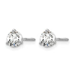 Lab Grown Diamond Gold 3-Prong Solitaire Earrings with Screw Backs - 14k White Gold / 2/3 ctw. / VS/SI+ G+ Certified