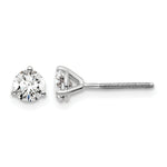 Lab Grown Diamond Gold 3-Prong Solitaire Earrings with Screw Backs - 14k White Gold / 2/3 ctw. / VS/SI+ G+