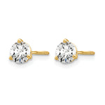 Lab Grown Diamond Gold 3-Prong Solitaire Earrings with Screw Backs - 14k Yellow Gold / 2/3 ctw. / VS/SI+ G+ Certified