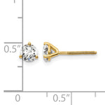 Lab Grown Diamond Gold 3-Prong Solitaire Earrings with Screw Backs - 14k Yellow Gold / 2/3 ctw. / VS+ F+ Certified