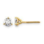 Lab Grown Diamond Gold 3-Prong Solitaire Earrings with Screw Backs - 14k Yellow Gold / 2/3 ctw. / VS/SI+ G+ Certified